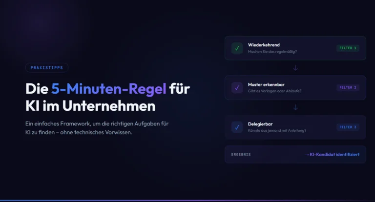 Die 5-Minuten-Regel: Framework zur Identifikation von KI-Aufgaben im Unternehmen