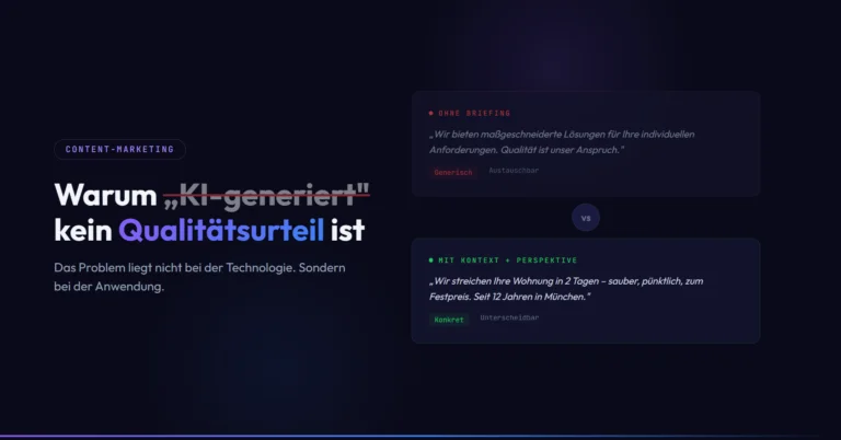 Warum KI-generiert kein Qualitätsurteil ist – Vergleich von Anwendungsqualität